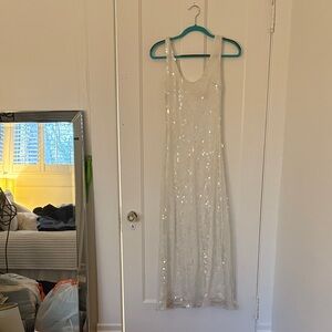Hutch White Sequin Maxi Dress